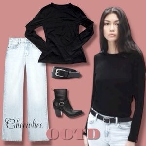 Versatile Black Long Sleeve Tee NWOT - Size M